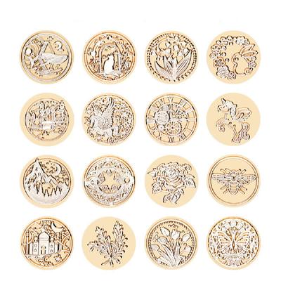 Star Sky Lotus Rose Pattern Wax Seal Stamp Retro Sealing Wax Stamp Replace Head Flowers Leaf Decorate Gift Card Making Supplies