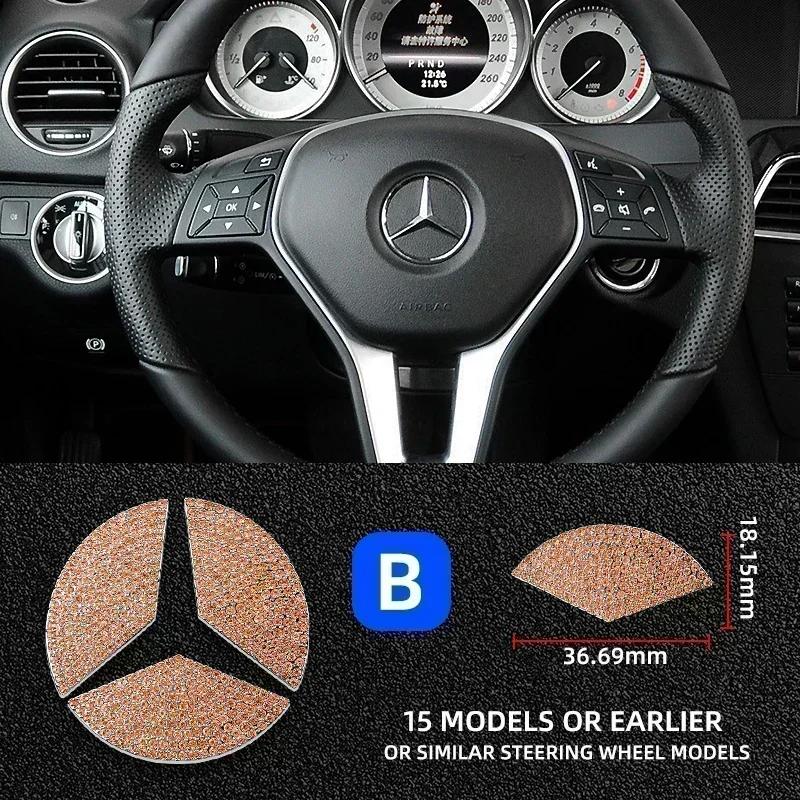 Car Steering Wheel Emblem Crystal Diamond Sticker For Mercedes Benz A B C E Class GLA CLA GLC GLK GLE Series Accessories xxx1