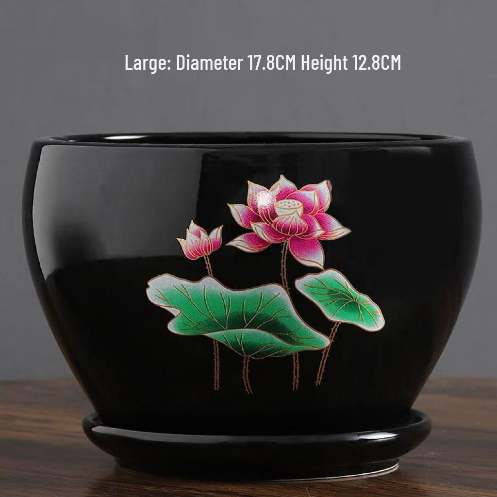 

Великий керамічний горщик для квітів з піддоном для тюльпанів, потосу та сукулентів