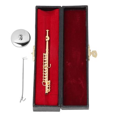 11CM Mini Flaut din aur Model Instrument muzical Cadouri muzicale Ornamente de decor