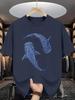 Bohemian Style Whale Shark Print Unisexs 100 Cotton Tshirt Casual Oneck Short Sleeve Tops Streetwear Tees