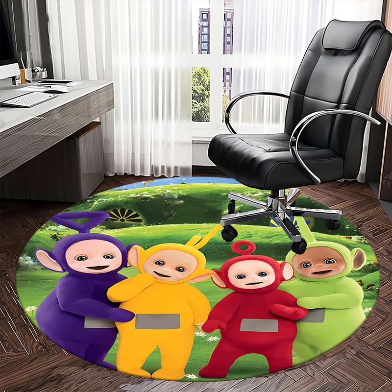 Teletubbies,Tinky Winky Chair Mat Round Rug Office Carpet, Machine Washable, Non Slip, Suitable for Living Rooms, Bedrooms