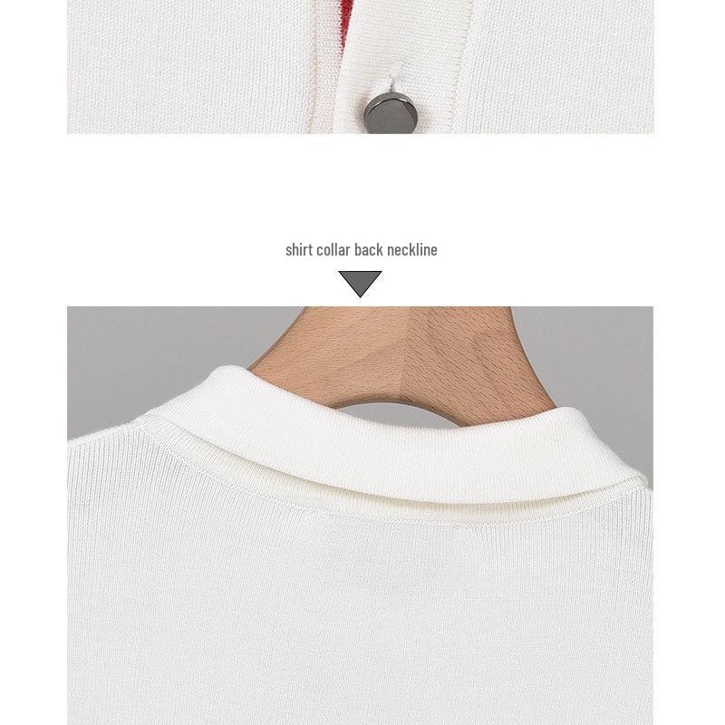 BROWIN2025 Autumn Lapel Striped Wool Sweater - Korean Style Casual Knitwear