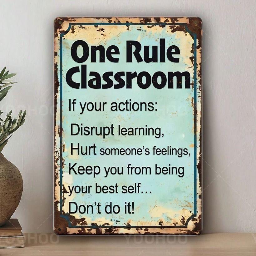 

Vintage Metal Poster Motivational Tin Sign for School Home Wall Decor