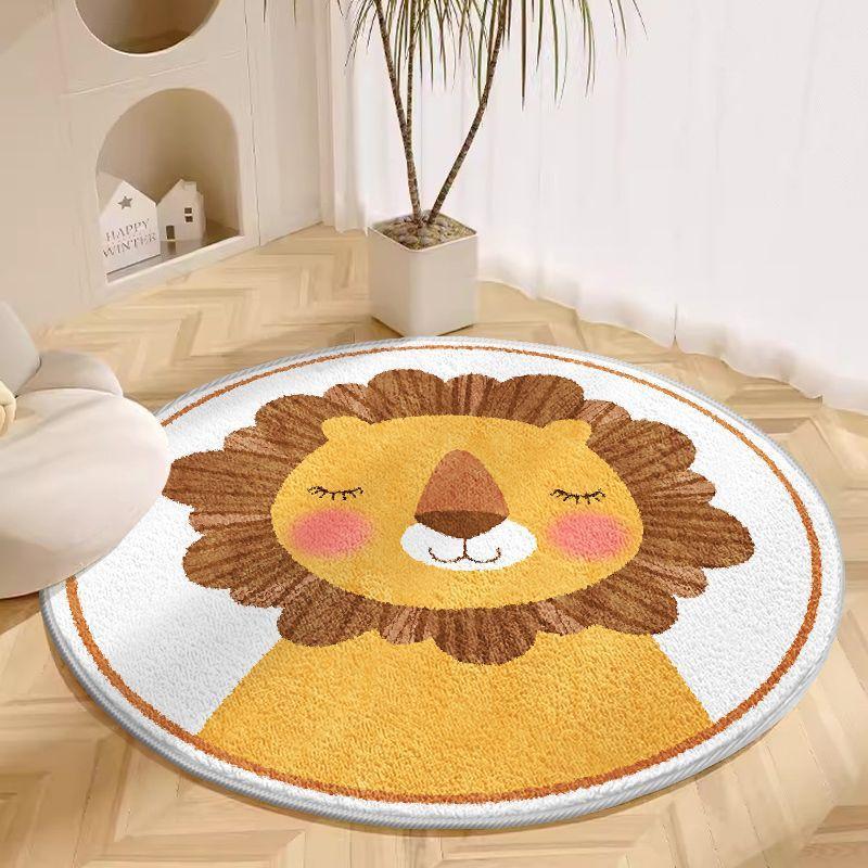 Round Carpet Living Room Plush Mat Thick Children's Room Reading Area Cartoon Bedroom Study Swivel Chair Soundproof Foot Mat