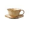 Wabi-Sabi Ceramic Coffee Cup & Saucer Set: Exquisite, High-End Latte Cup Perfect for Afternoon Tea