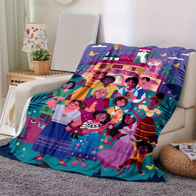 

1pc. Cartoon Family Scene Throw Blanket, Colorful Illustration Home Decorative Blanket for All Seasons, Perfect Gift for Family and Friends 100x150cm