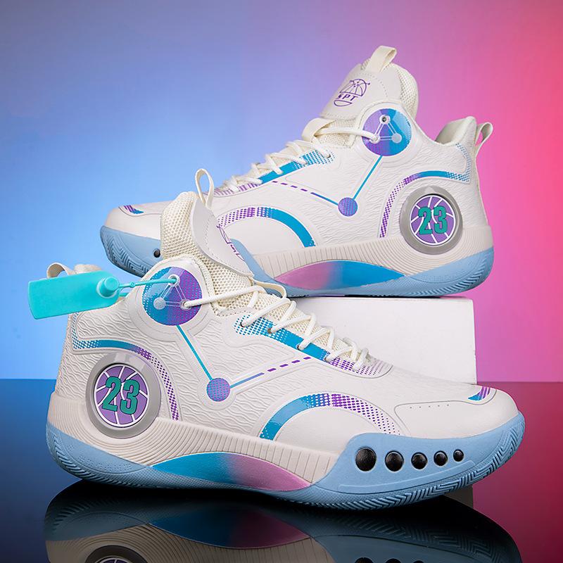 High-Quality High-Top Basketball Shoes, Cushioning, Non-Slip And Wear-Resistant, Young Students Professional Game Training, Sports Basketball Shoes 35