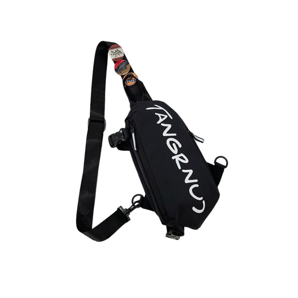 BALANG Nylon Fabric Outing Bag, Sling Bag Regular Men's Black/White BALANG-BLA-031