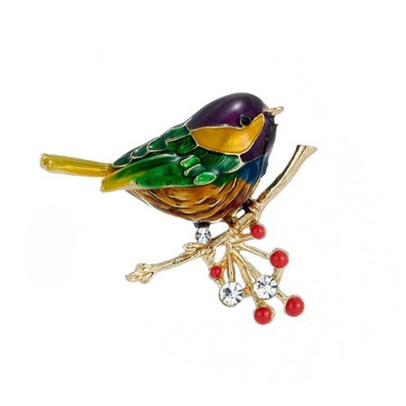 Elegant Sturdy Alloy Sparrow Brooch with Rhinestones Detailing Ornament for Fashionable Women and Special Occasions