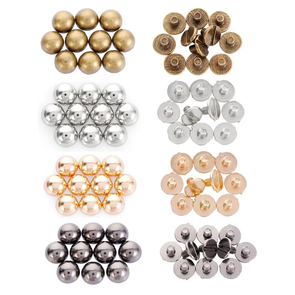 Luggage Craft Leather Craft Clothes/Bag/Shoes Cloth Button Round Head Screws Strap Rivets Solid Nail Bolt Mushroom Dome