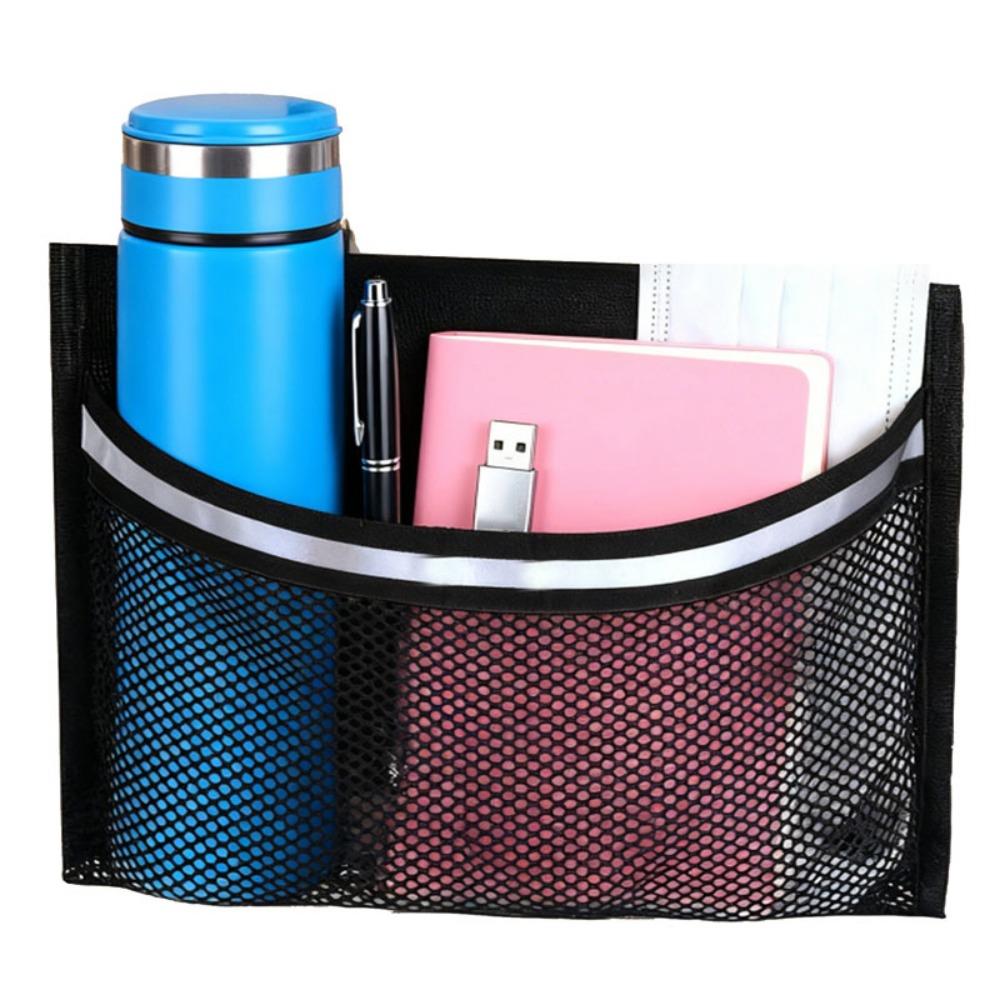 Self Adhesive Hook and Loop Pouch Reinforced Storage Mesh Organizer  Boat Cabin чёрный