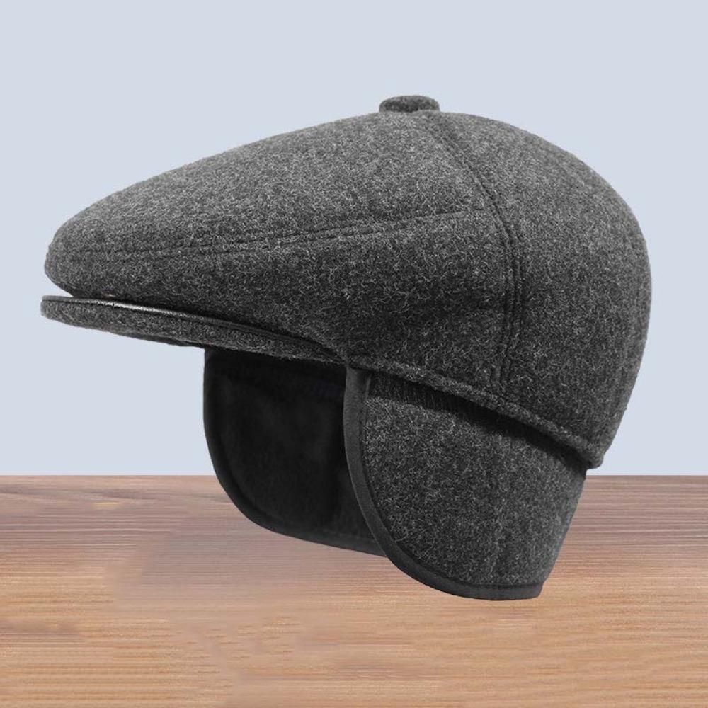 Headgear Earflap Woolen Hat Anti-cold Hooded Thermal Cap Simple Ear Protection Peaked Cap  Outdoor