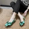Fashion Heeled Sandals for Women Butterfly Knot Thin Heels Woman Sexy Wedding Party Female Pumps 2025 New Summer Shoes Sandalias Mujer