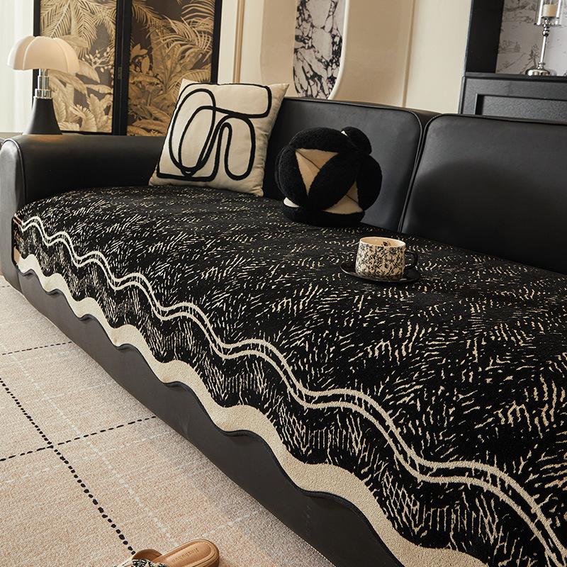 Special-Shaped Sofa Cushion Universal In All Seasons  Irregular Straight Leather Sofa Seat Cushion One Piece Sofa Cover Non-Slip