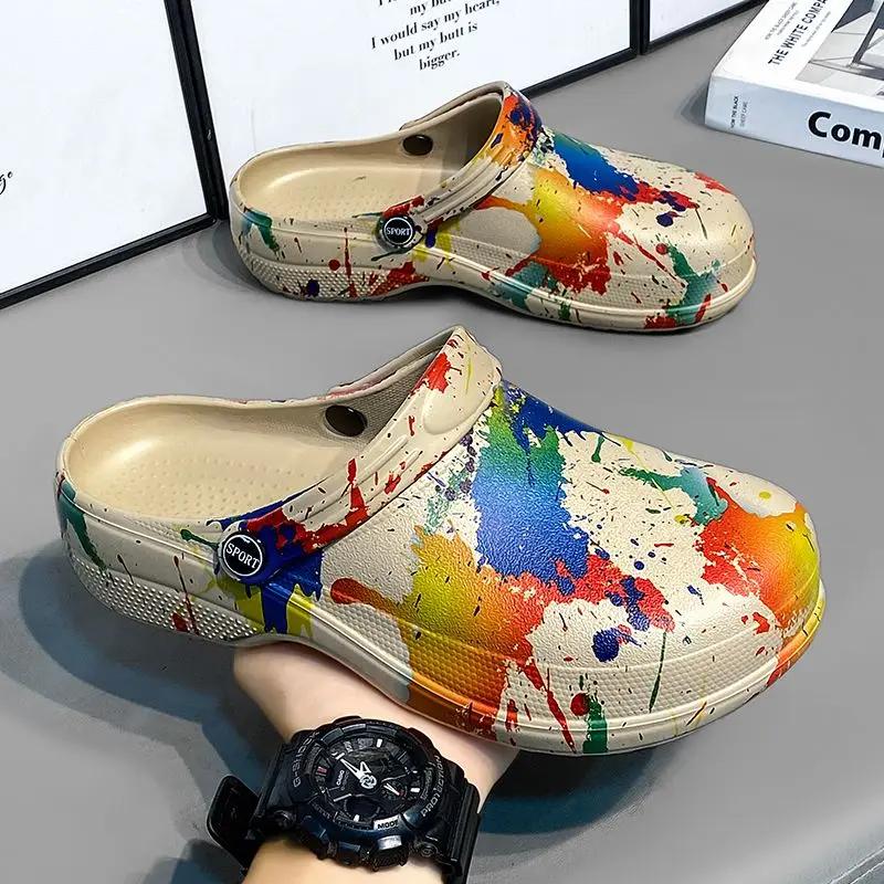 

Fashion Slippers for Men Beach Hole Platform Sandals Man Y2k Pvc 2025 Style Low Price Designer Luxury Clappers Adult Casual Rubber Shoes 45