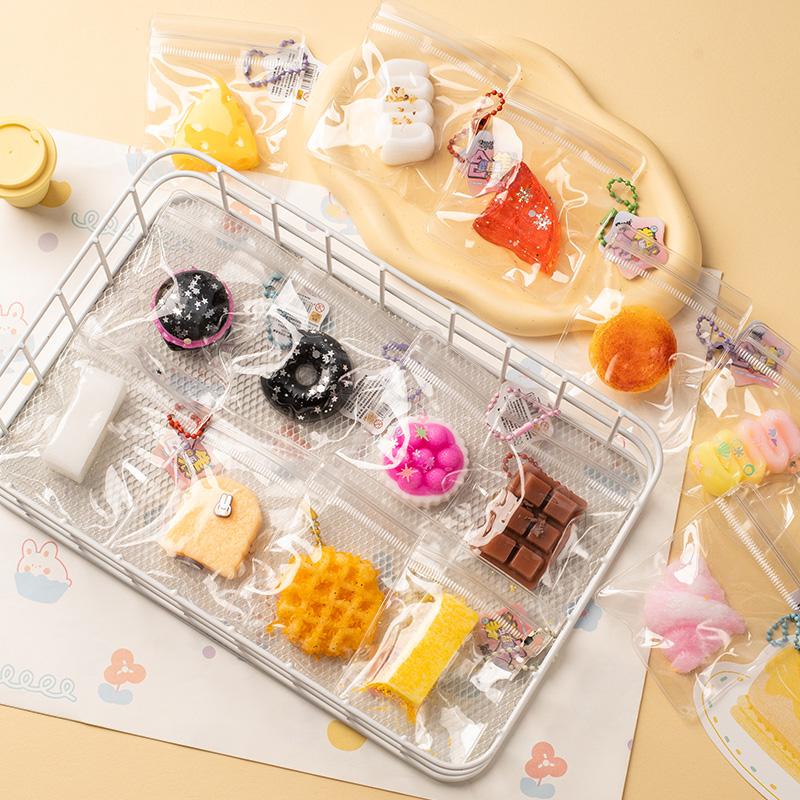 Squishy Food Toy Cute Mochi Squishy Bread Donut Cheese Squeeze Stress Relief Toy Sensory Fidget Toys Keychain Bag Pendant Gift