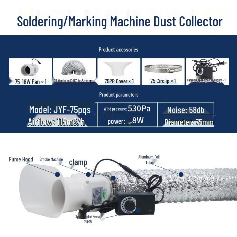 

Compact Solder Fume Extractor and Laser Engraving Dust Removal Fan