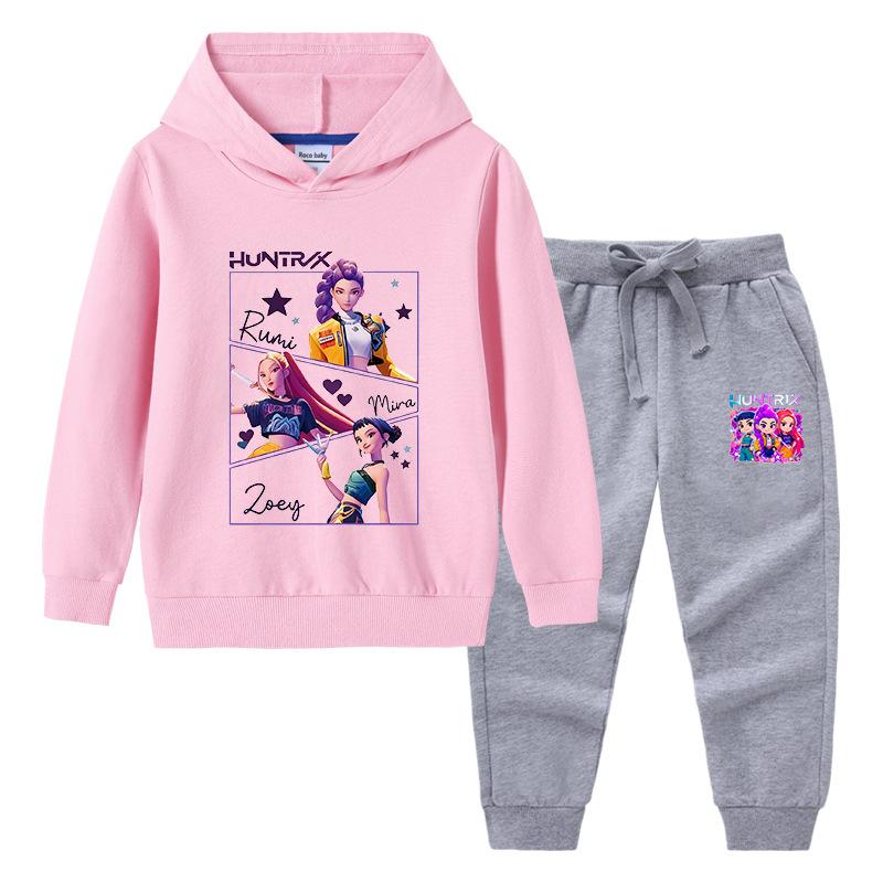 Casual Loose Hoodie Fashion Printed Set Comfortable Clothing Sets Girls