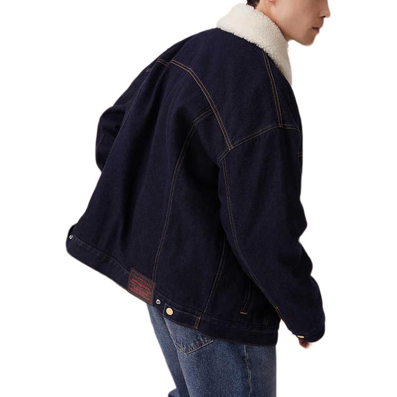 Levis SS25 New Year Limited Edition Shearling Button-Up Casual Denim Jacket Men Jackets Denim-Blue 0036I-0000