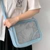 PU Solid Color Itabag Zipper Bag Shoulder Bag Casual Transparent Bags  Women