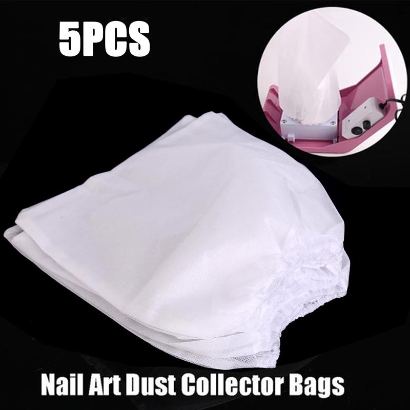 5шт белые нетканые сменные пакеты для пылесборника для дизайна ногтей 5pcs