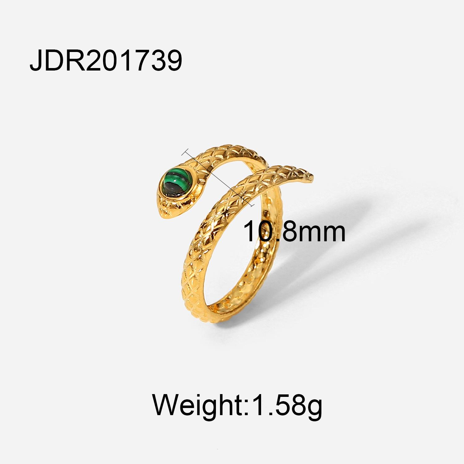 

ins high quality retro wind titanium steel open ring with diamond snake femininity ring ring ring ring