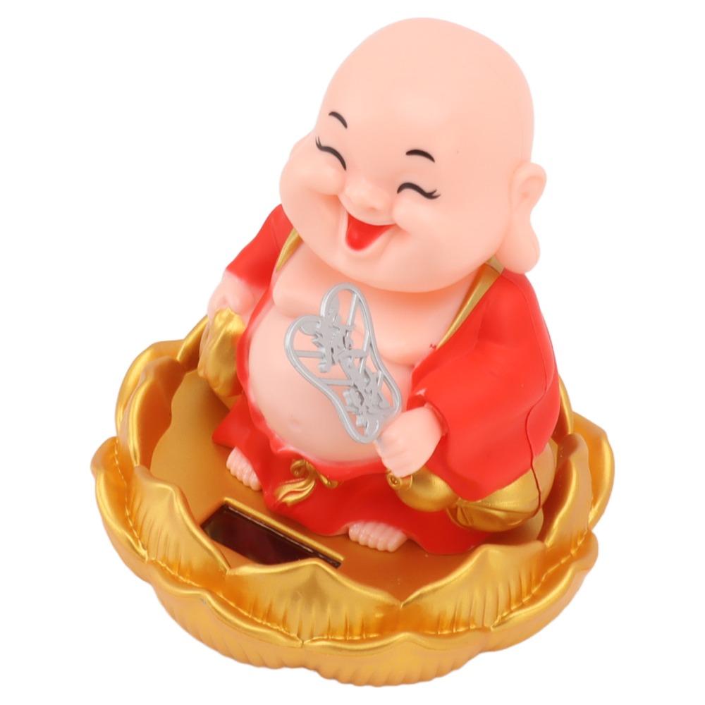 Red , Gold Light Sensing Nodding Maitreya Buddha  Hotel Café Counter Ornament красный