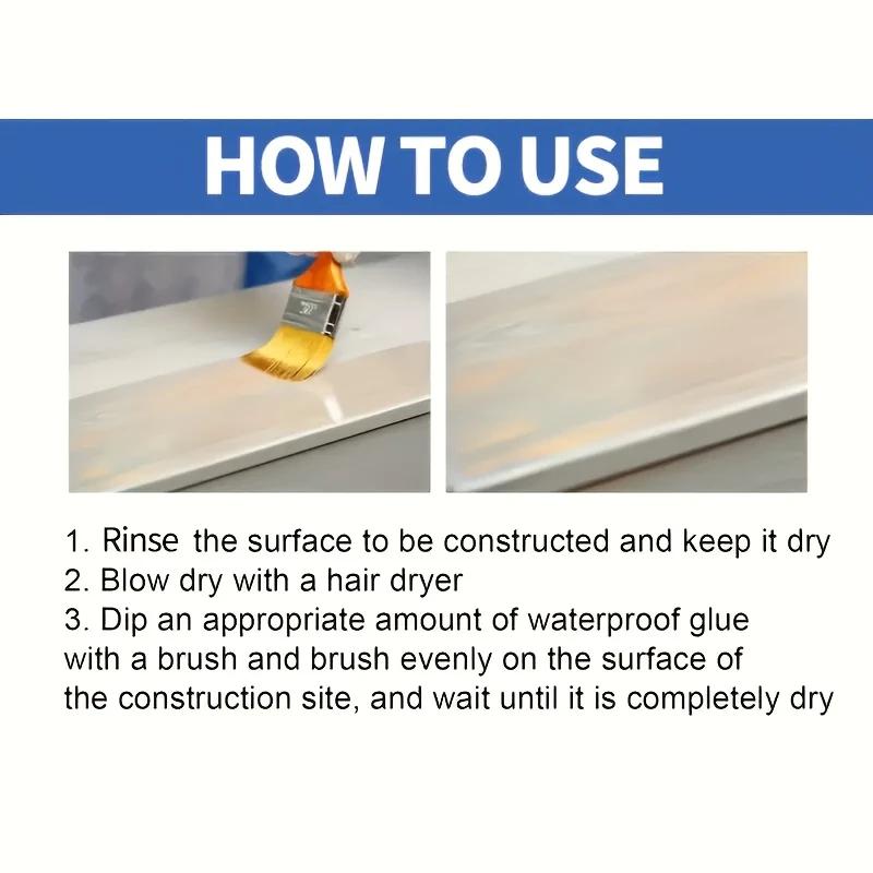 Transparenter wasserfester Klebstoff bietet eine dauerhafte Lösung für Dichtungsprobleme.;Nano-Anti-Leckage-Beschichtung isoliert Luft, Feuchtigkeit