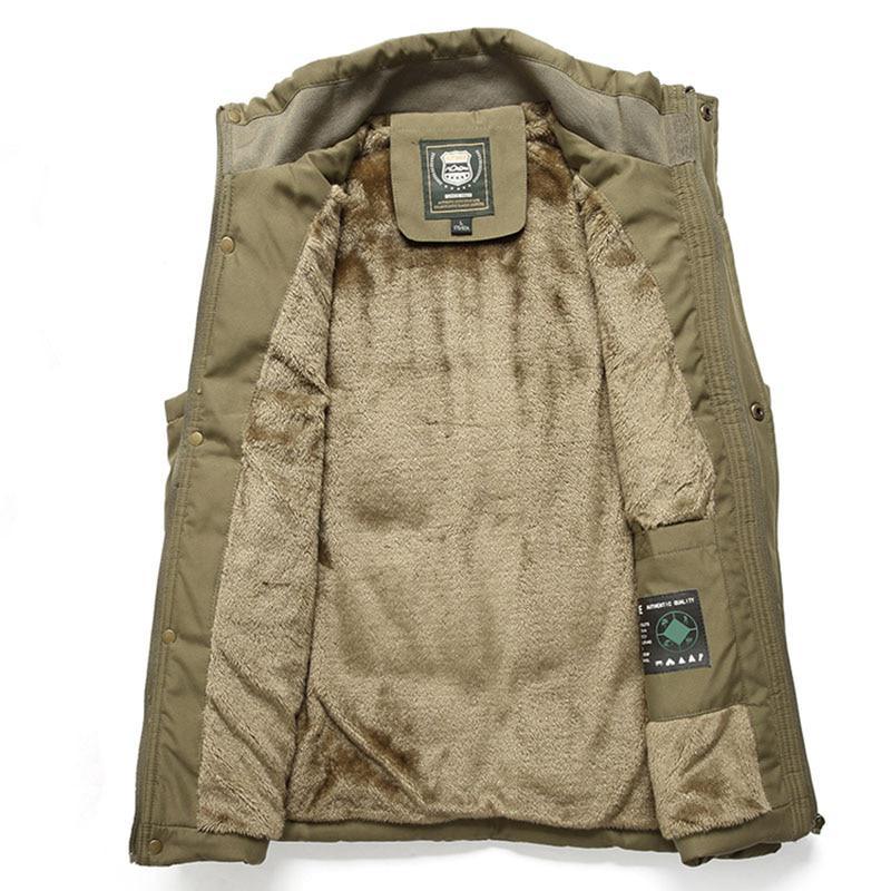 Large Size Winter Warm Casual Outwear Sleeveless Jacket Male Waistcoat Multi Many Pocket Vest