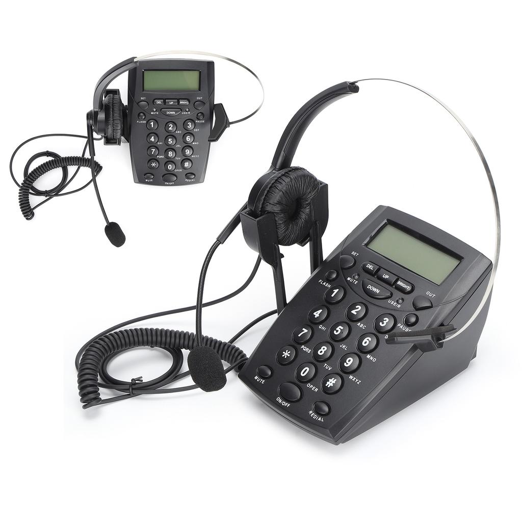 HT800 Call Center Wired Telephone with Omnidirectional Microphone Headset Suitable for Office and Home
