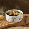 Ceramic Bowl Marble Pattern Instant Noodle  Snack BowlS Soup Bowl Household Rice  Cross-Border Gold Porcelain Gold Trim