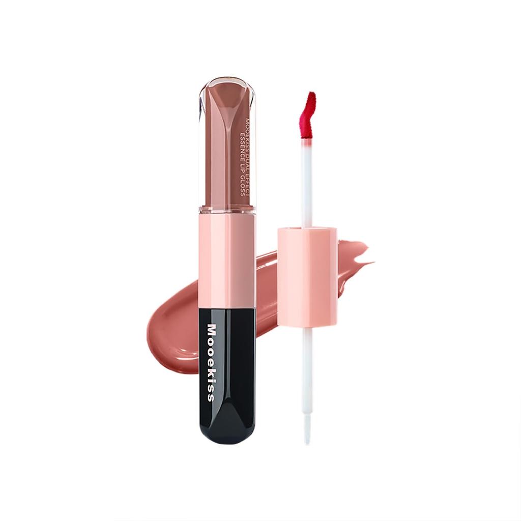 Mooekiss Lip Highly Moisturizing Lip Popular Chinese Cosmetics on TikTok 2-in-1 Gloss, Pigmented, Double-Ended, Gloss, Long-Lasting, Moisturizing,