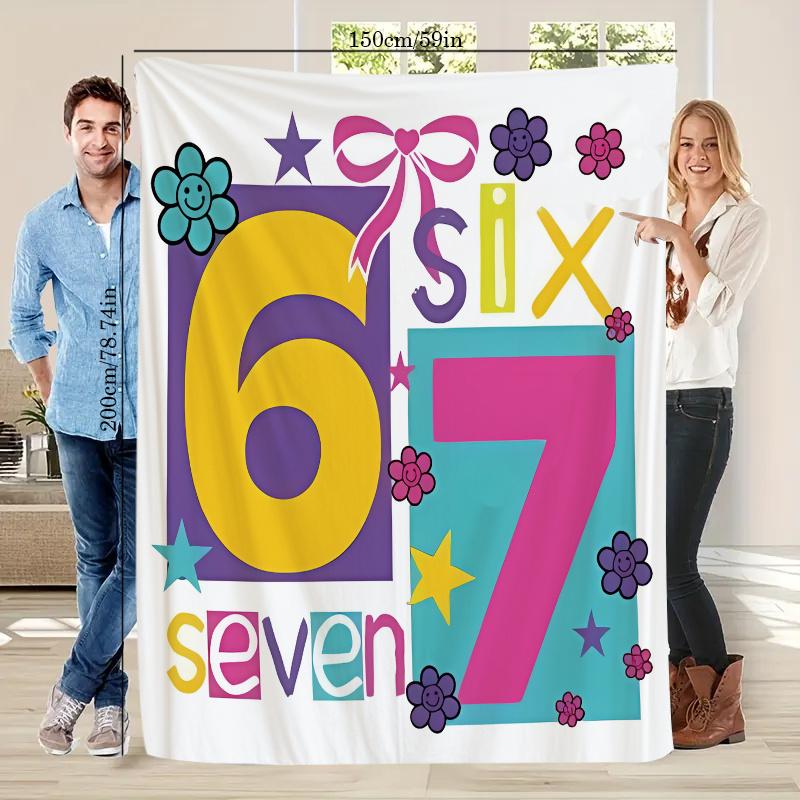 

Number 67 Printed Blanket - A comfortable bed cover suitable for all seasons, ideal as a Christmas/Birthday gift 75x90cm