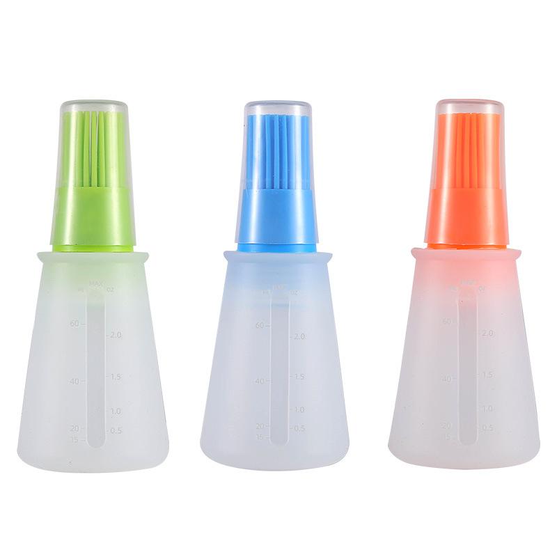 Zibo Barbecue Silicone Oil Brush Outdoor Camping Barbecue Brush with Graduated Oil Pot One Silicone Barbecue Oil Brush Bottle