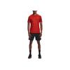 Under Armour Rush Logo Print Color Block Training Short Sleeve T-Shirt Men Tops Orange 1366064-839