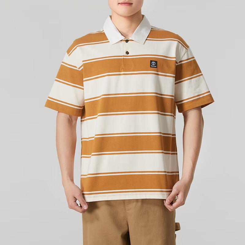 Timberland Pánské venkovní volné polo tričko s krátkým rukávem topy Pšeničná A42E5-P50