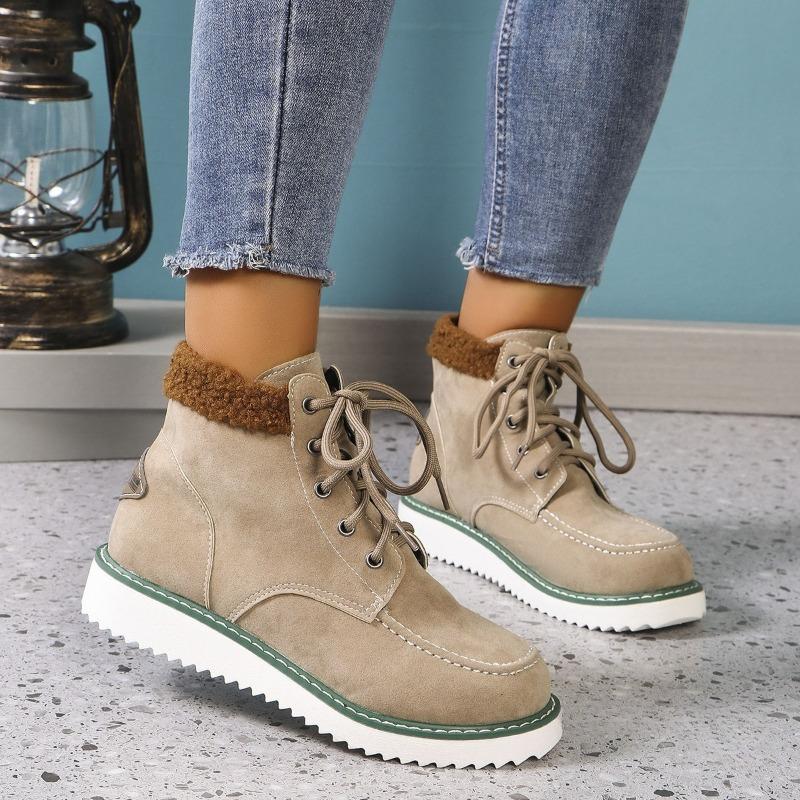 Plus-size Shoes, Women's Boots, Thick-soled Cotton Boots, Women's Flip-flops, Warm Lace-up Ankle Boots