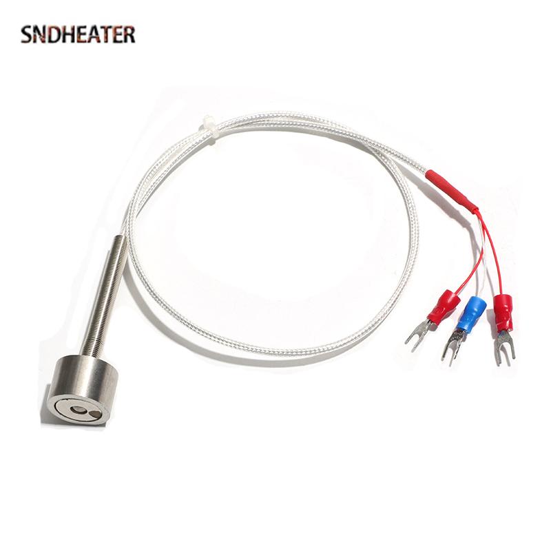 SNDHEATER Magnetic Adsorption Type K Thermocouple PT100 1M 2M 3M Wire Stainless Steel Hammer Temperature Test Probe with Plug