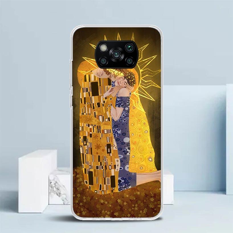 Kiss by Gustav Klimt Desig Phone Case For Xiaomi Poco F7 Ultra X5 X6 X7 Pro M7 Redmi 15C 15 13C 13 12C 12 10C 10 10A 9 9C 9A 9T
