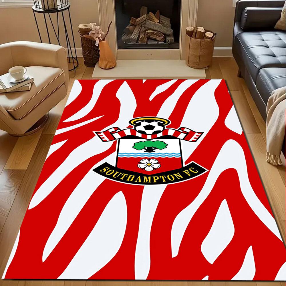 Southampton FC Red Zebra Pattern Patterned carpet, non slip mat suitable for living room and bedroom sofas