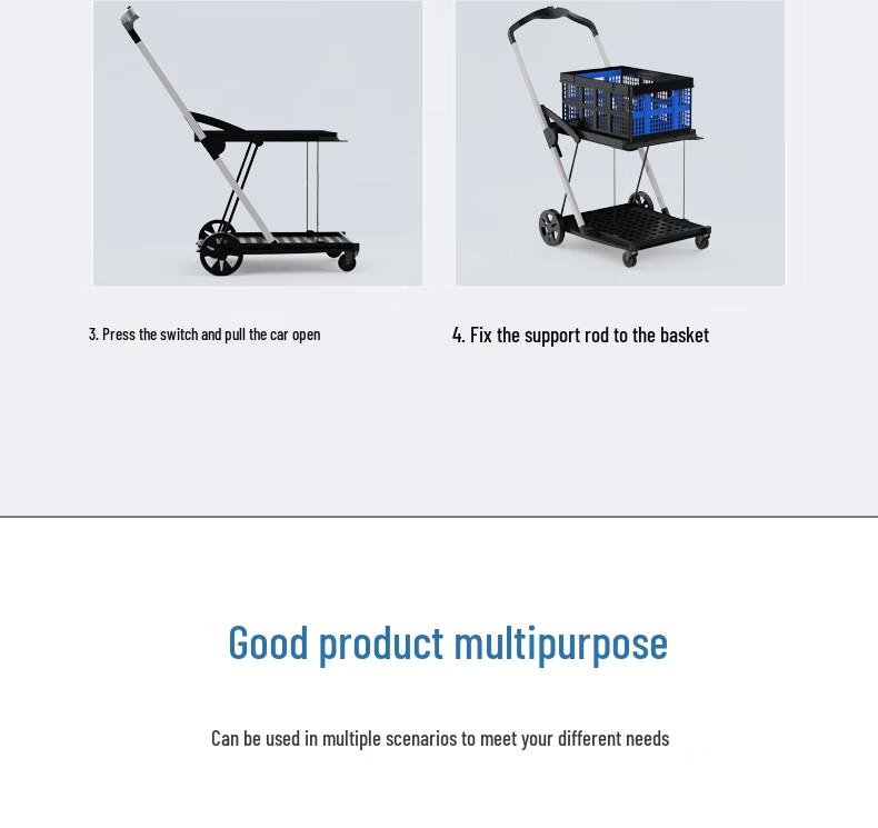 Portable Foldable Outdoor Hand Truck – Multi-Functional Flatbed Dolly for Carrying Goods