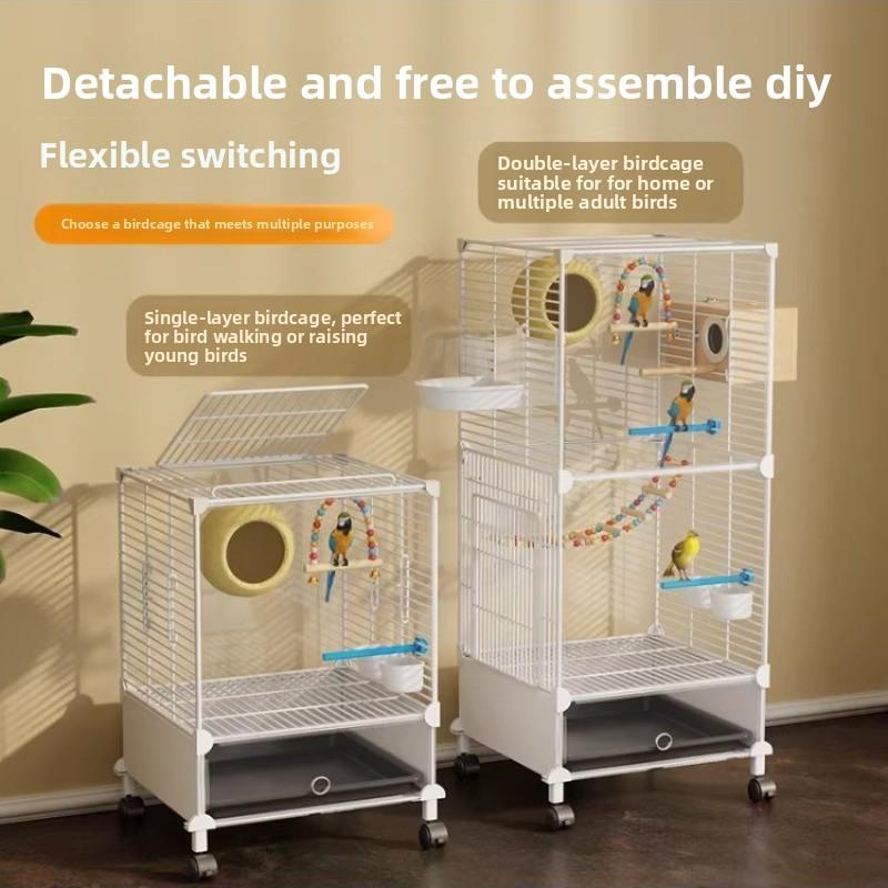 Extra Large Bird Cage with Anti Escape Feature for Parrots Budgies Cockatiels Lovebirds Luxury Villa Style with Breeding Box