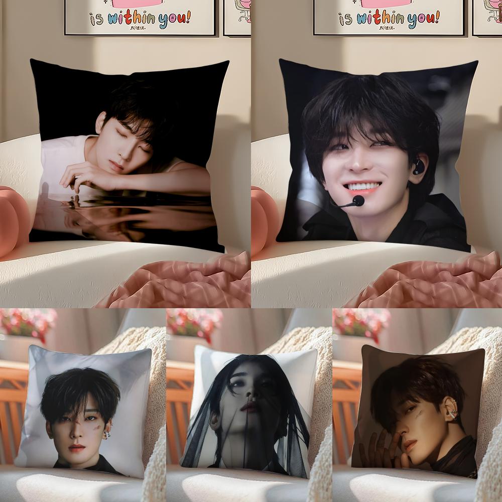 Kpop WWonwooS Cushion Cover Pillowcase Short Plush Invisible zipper Room Sofa Cushion Cover