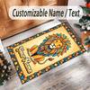 Leopard Theme Crystal Velvet Floor Rug Personalized Custom Name Text Warm Carpet Home Decoration