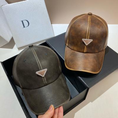High Quality Inverted Triangle Baseball Cap, Water Grinding Leather Hard Top Cap, Casual Versatile Sunshade Sports Hat For Men And Women