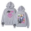 Women's Printed Round Neck Pullover Sweatshirt Hooded Drawstring Sweatshirt Top