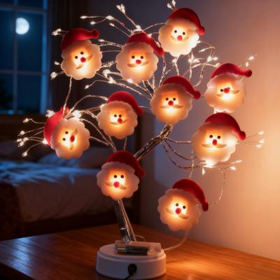 Snowman Garland String Lights Battery Operated LED Holiday Lighting Christmas Decor for Indoor Outdoor Tree