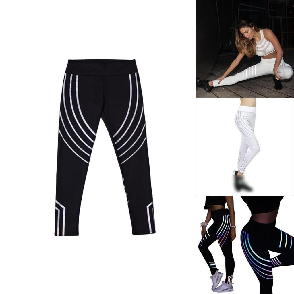 High Waist Women Leggings Reflective Strip Workout Trousers Yoga Pants Sport Fitness Sexy