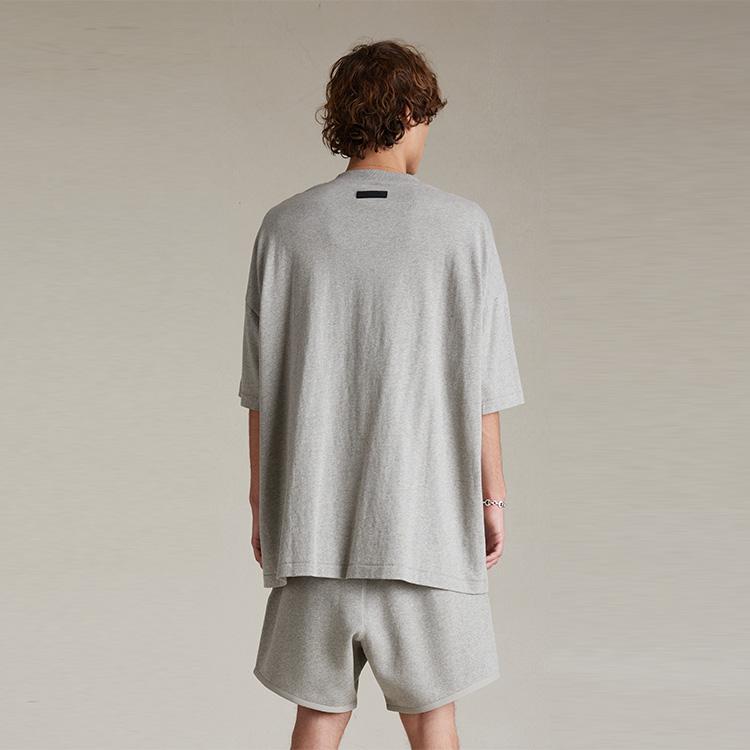 Fear of God Essentials Short-Sleeve Tee Dark Heather Oatmeal Men Tops Grey 125SP244193F